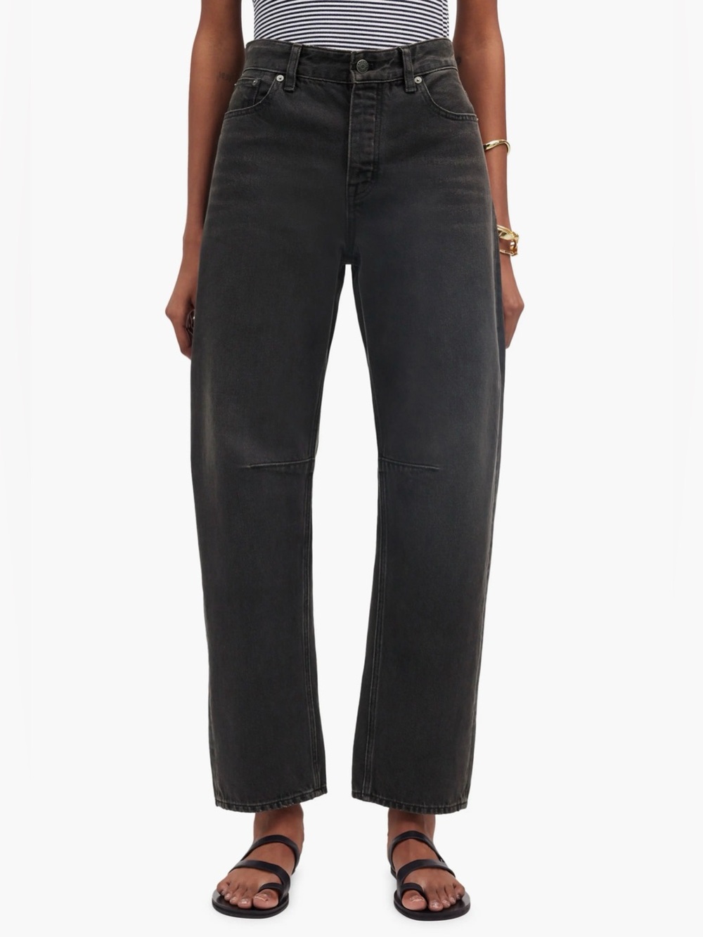 Madewell The Darted Barrel Leg Jeans Black Women’s Size 24
